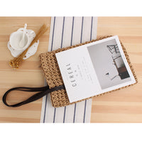 Large Capacity Casual Straw Bag Korean Shoulder Bag Solid Color Handmade Woven Bag Mori Photo