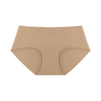 Korean Seamless Underwear Women Mid Length Low Waist Hip Wrapped Simple Nude Feel Comfortable Women Briefs Panties