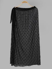 Black Polka Dot Self Tie Long Maxi Dress Dot Mesh Blouse Lady Sexy