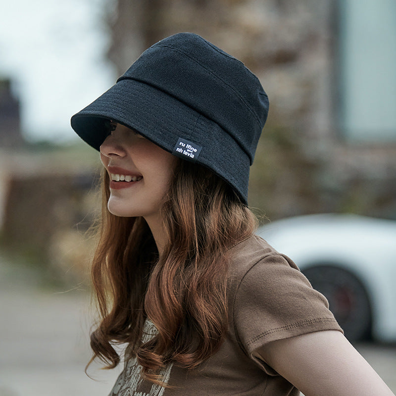Fisherman Hat Spring Summer round Face Show Face Small Bucket Cap All-Match Sun Hat Big Brim