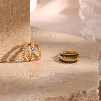 Stylish Simple Personality Ear Hoop Jewelry Stainless Steel Plated 18K Mini Ear Clip Fine Zircon Embedded Earrings Accessories