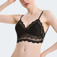 bralette French Sexy U-Shaped Beauty Back Underwear Women Wireless Thin Bra Invisible Backless Lace Triangle Cup Bra Summer