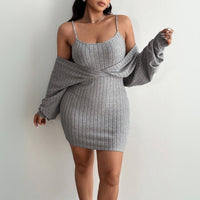 plus Size Women Sexy Sexy Dress Autumn Winter Faux Two Piece Slimming Dress