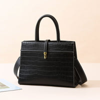 Handbag Autumn Winter Crocodile Pattern Texture Lady Simple Office Large Capacity Korean Western Tote Bag