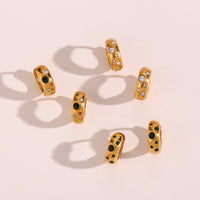 Popular Light Luxury Earrings Jewelry Stainless Steel Niche round Coarse Bread Zircon Earrings Accessories