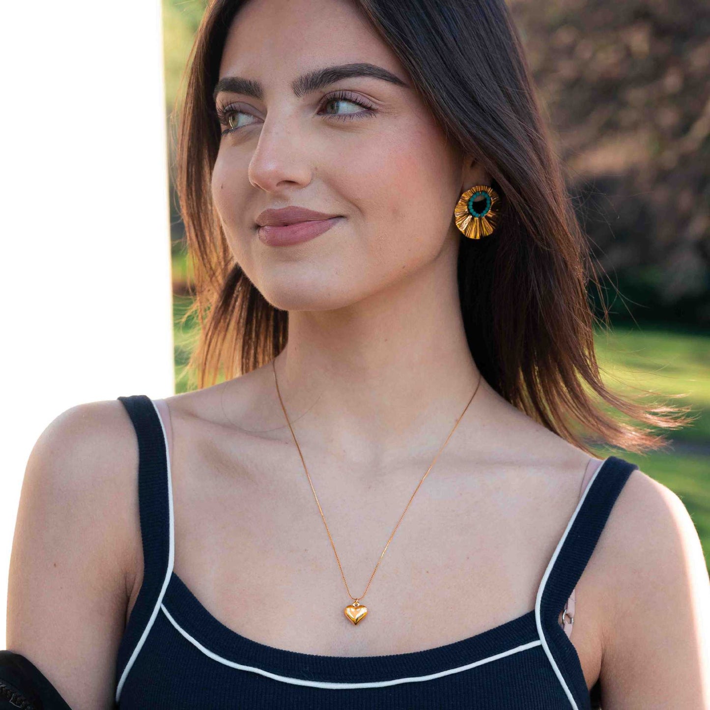 Three Dimensional Peach Heart Necklace Solid Love Heart Simplicity Dignified Embellished Clavicle Necklace Accessories