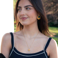 Three Dimensional Peach Heart Necklace Solid Love Heart Simplicity Dignified Embellished Clavicle Necklace Accessories