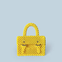 Handmade Beaded Briefcase Women Gorgeous Square Bag Casual Shoulder Crossbody Portable Finished Bag