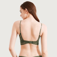 Lace Sexy U Shaped Bare Back Underwear Women Ultra Thin Wireless Triangle Cup Bra
