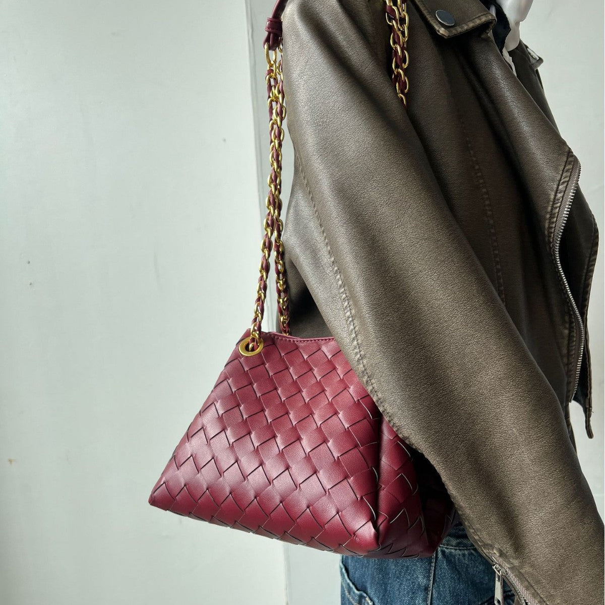 Handmade Woven Bag Parachute Chain Bag Hand Carrying Crossbody Bag Underarm