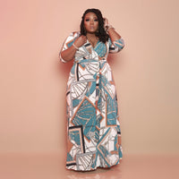 Plus Size Summer Printing Loose Long Women Dress