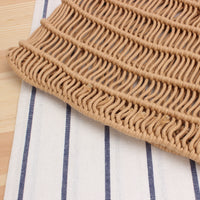 One-Shoulder Portable Cotton Rope Net Pocket Hand-Woven Bag Trendy Women Mori Straw Bag Beach Bag