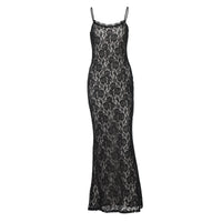 Summer Women Clothing Sexy Lace Stitching Maxi Dress Slim Strap Dress Women