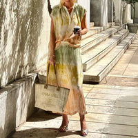 Women Print Sleeveless Top Skirt Two Piece Set Beach Suit