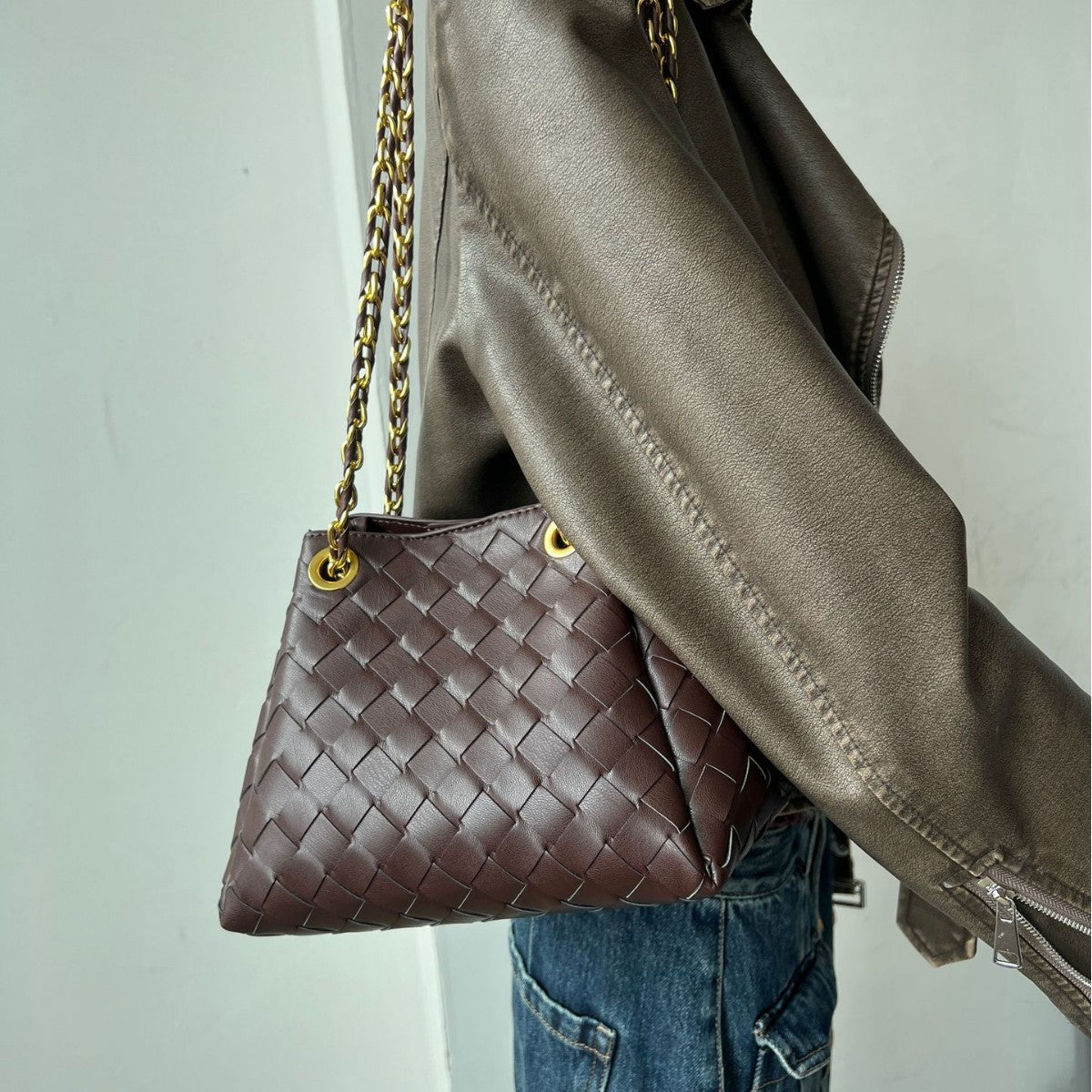 Handmade Woven Bag Parachute Chain Bag Hand Carrying Crossbody Bag Underarm