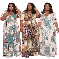 Plus Size Summer Printing Loose Long Women Dress