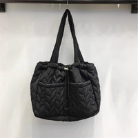 Tote Bag Women Bag Cotton Filled Korean Casual Shoulder Bag Travel Bag Large Capacity Office Hand Carrying Bag