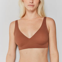 Seamless Underwear V neck Non Steel Ring Big Breast Detachable Chest Pad Thin Soft Support Comfortable Bra