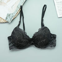 Lace Women Gathering Bra Fashionable Comfortable Three Row Bra With Steel Ring Underwear Big Chest Show Small Thin