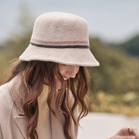 Wool Bucket Hat Autumn Winter Korean Wool Felt Cap Stripes Contrast Color British Warm Bowler Hat