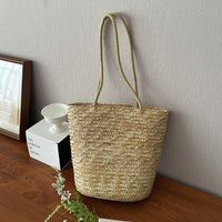 Simple Straw Shoulder Woven Bag Straw Bag Vacation Beach Bag Women Bag