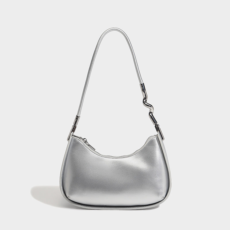 Silver One Shoulder Underarm Bag Special Interest Design Summer High Sense Women Hand Carrying Crossbody Bag