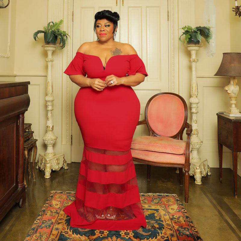 Plus Size Women Clothes Spring Contrast Color Short Sleeve Dress