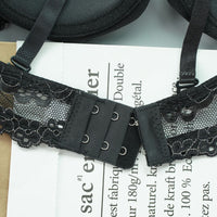 Lace Women Gathering Bra Fashionable Comfortable Three Row Bra With Steel Ring Underwear Big Chest Show Small Thin