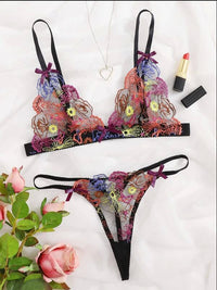 Sexy Lingerie Sexy Lace Translucent Three-Point Bikini Set