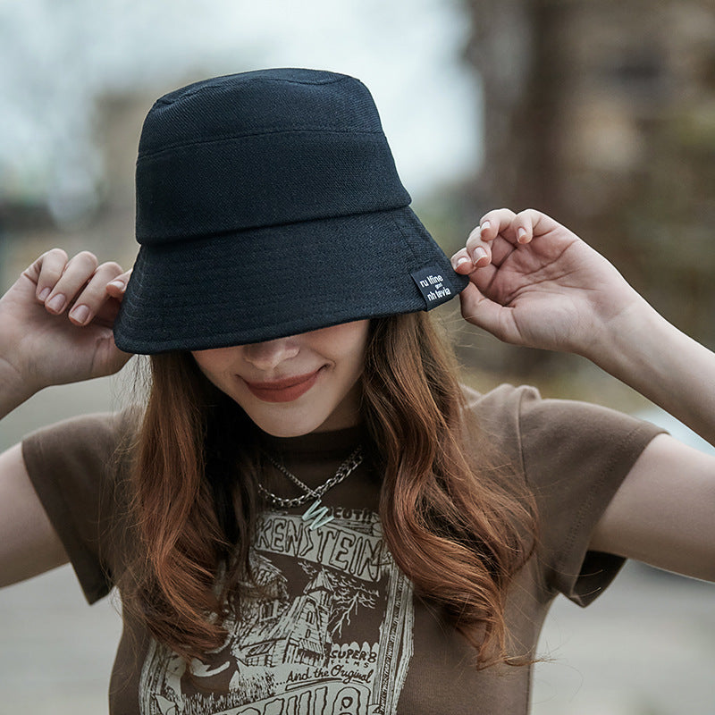 Fisherman Hat Spring Summer round Face Show Face Small Bucket Cap All-Match Sun Hat Big Brim