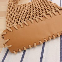 Macaron Cotton String Handmade Hollow Out Cutout Handbag South Korea tagram Bag Beach Woven Bag