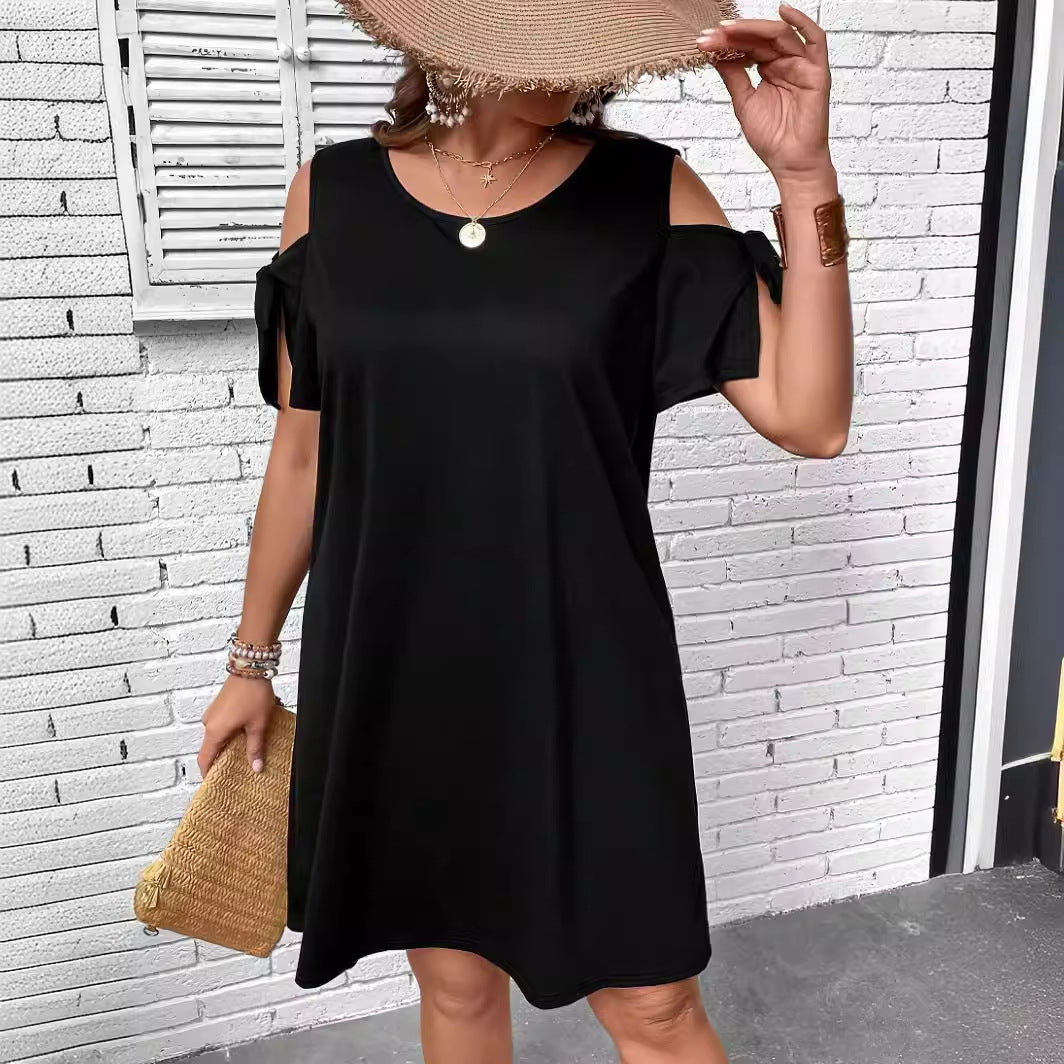 Spring Summer Sexy Sexy High Elastic Solid Color plus Size Women Dress