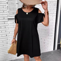 Spring Summer Sexy Sexy High Elastic Solid Color plus Size Women Dress