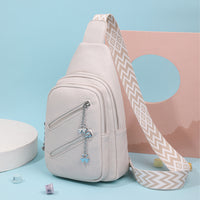 Women Chest Bag Trendy Shoulder Messenger Bag Soft Leather Colorful Shoulder Strap Ladies Solid Color Messenger Bags Chest Bag