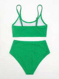 Bikini Solid Color Snake Cloth High Waist Sexy Bikini Swimsuit Swimwear Women