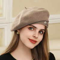 Influencer Refined Wool Beret Women Face Little Autumn Winter Elegant Warm Painter Cap