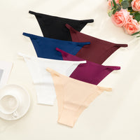 Low Waist Sexy Girls Ice Silk Seamless Panties Half Sheath Sexy Strip Waist Student Briefs Women