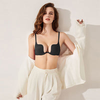 Sexy Girl U Shaped Beauty Back Multiple Wearing Methods Deep V Plunge Gather Backless Bra Get Three Shoulder Straps