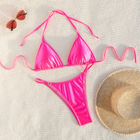 Bikini Triangle Lace up Sexy Split Bikini Swimwear Swimsuit Women