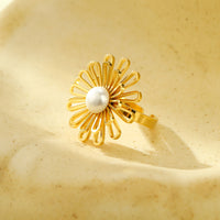 French Simplicity Sweet Lace Hollowed out Stainless Steel Ring High Grade Design Titanium Steel Bracelet for Women