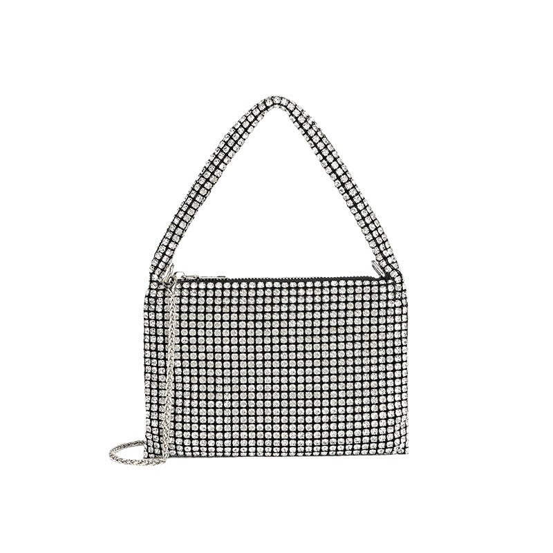 Rhinestone Bag Women Winter High Sense Chain Diamond Portable Dinner Bag