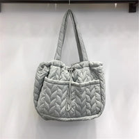 Tote Bag Women Bag Cotton Filled Korean Casual Shoulder Bag Travel Bag Large Capacity Office Hand Carrying Bag