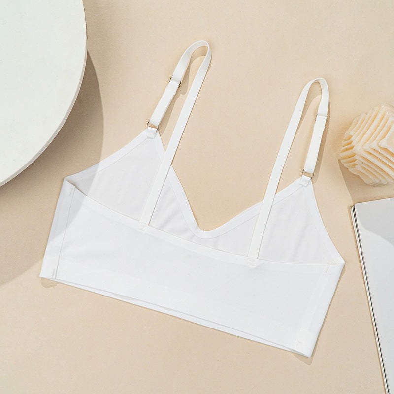 Seamless Bras Adjustable Double Shoulder Strap One Piece Thin without Chest Pad Gather Comfortably Women Underwear