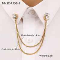 White Zircon Collar Pin