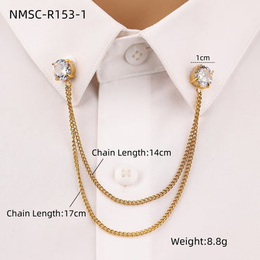 White Zircon Collar Pin