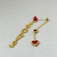 Special Interest Design Asymmetric Love Zircon Earrings Romantic Aura Sweet High Grade Earrings