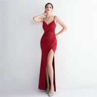 Long Sleeveless Split Debutante Gala Dinner Slim Fit Fishtail Wedding Dress