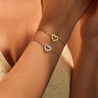 Peach Heart Hollow Out Cutout Stainless Steel Bracelet Minority Simple Couple Same Heart Shaped Bracelet Titanium Steel Bracelet