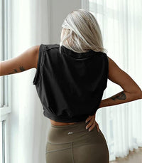Women Cropped Sportswear Yoga Quick Drying Outdoor Running Sleeveless Vest Breathable Gym Top