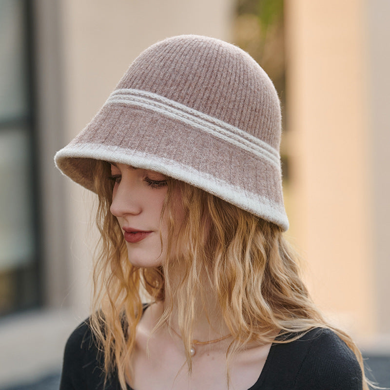 Autumn Winter Fisherman Hat Women Wool Face Looking Small Bucket Hat Fashionable Stylish Hat Winter Elegant Basin Hat